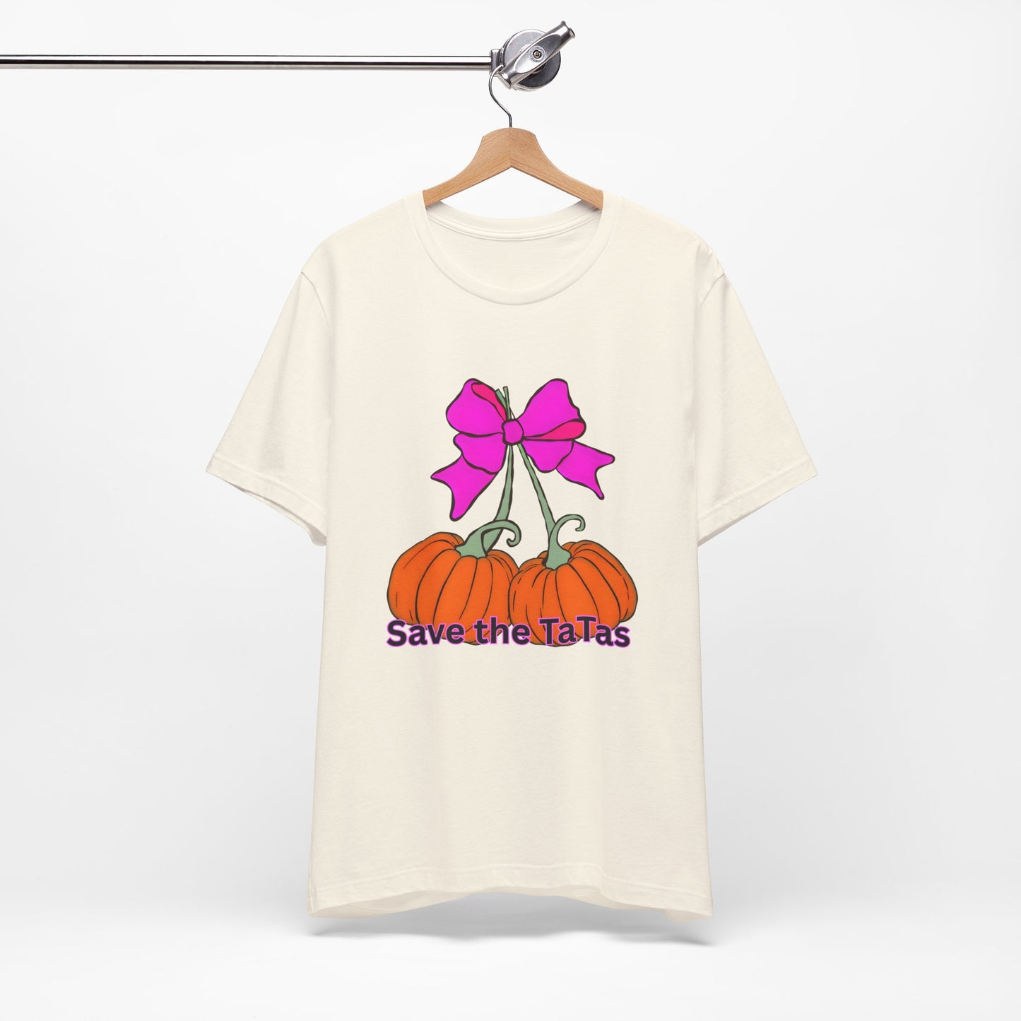 Save the TaTas Pumpkin Tee, Breast Cancer Awareness Shirt, Fall Festival Clothing, Gift for Her, Unisex Tee
