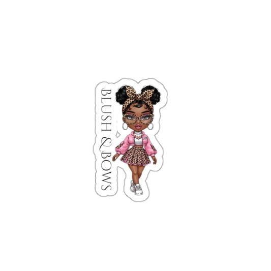 Chic Character Die-Cut Stickers - Fun, Cute, Blush & Bows Design for Laptops, Journals, Phone Cases, Gifts, and Parties