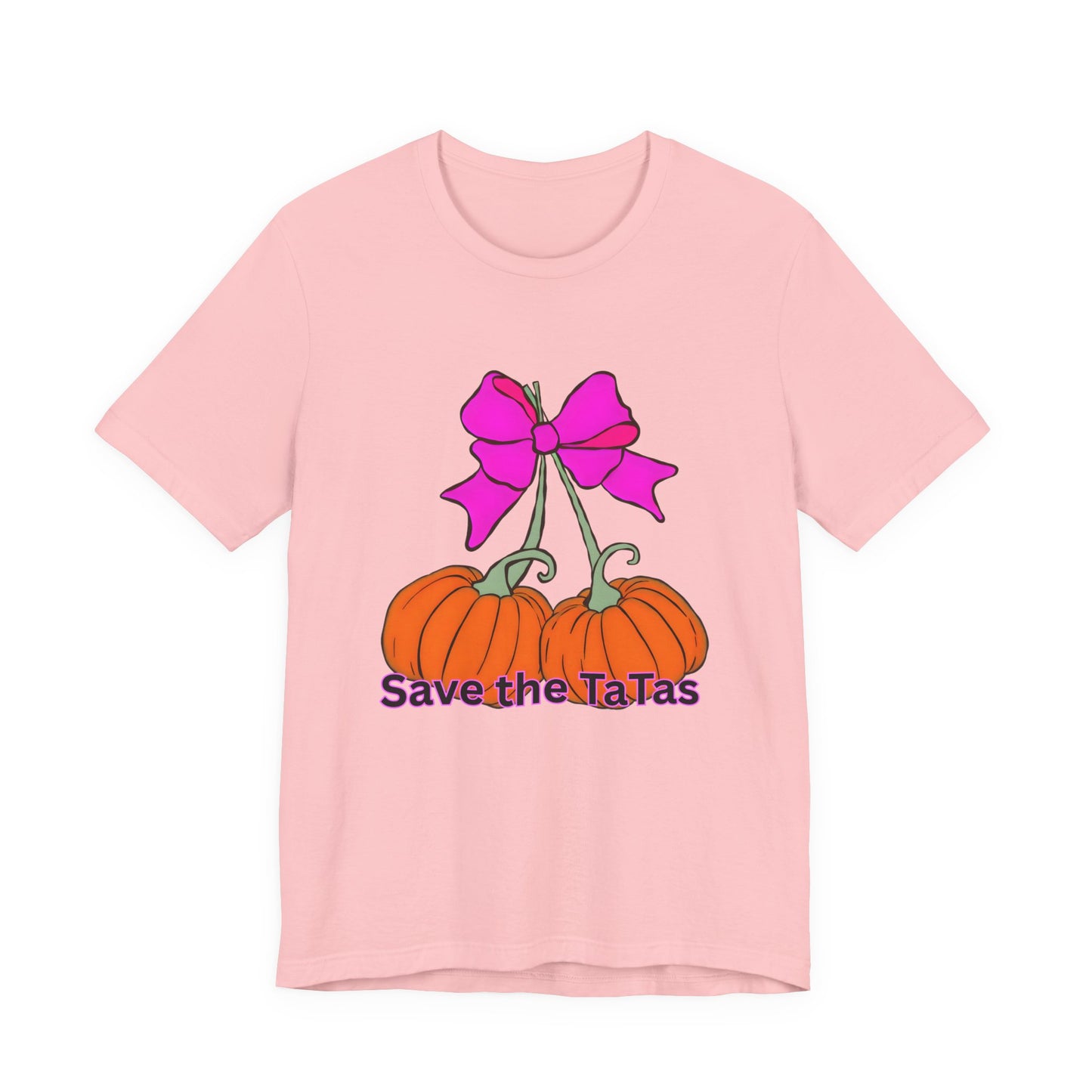 Save the TaTas Pumpkin Tee, Breast Cancer Awareness Shirt, Fall Festival Clothing, Gift for Her, Unisex Tee