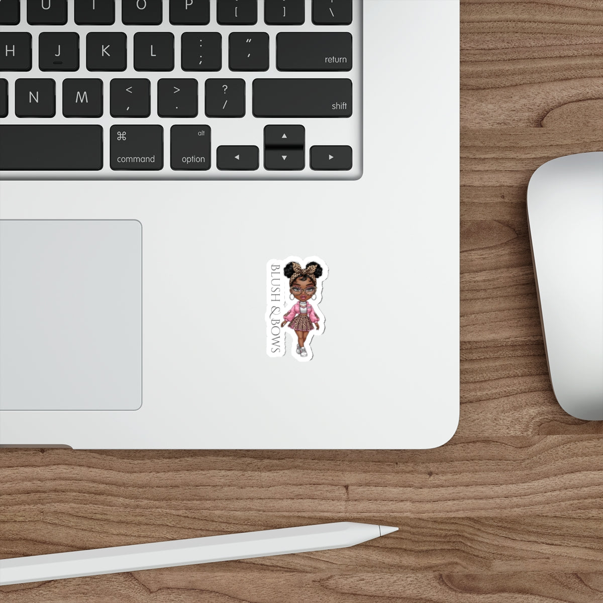 Chic Character Die-Cut Stickers - Fun, Cute, Blush & Bows Design for Laptops, Journals, Phone Cases, Gifts, and Parties