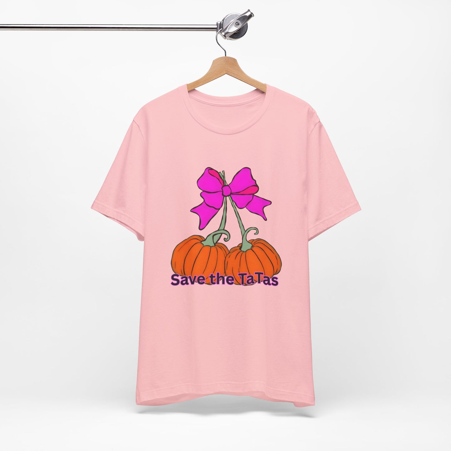 Save the TaTas Pumpkin Tee, Breast Cancer Awareness Shirt, Fall Festival Clothing, Gift for Her, Unisex Tee