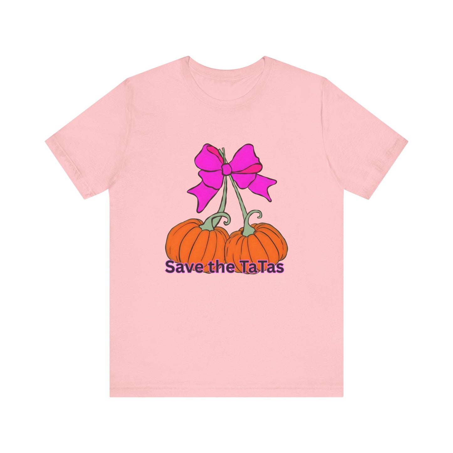 Save the TaTas Pumpkin Tee, Breast Cancer Awareness Shirt, Fall Festival Clothing, Gift for Her, Unisex Tee