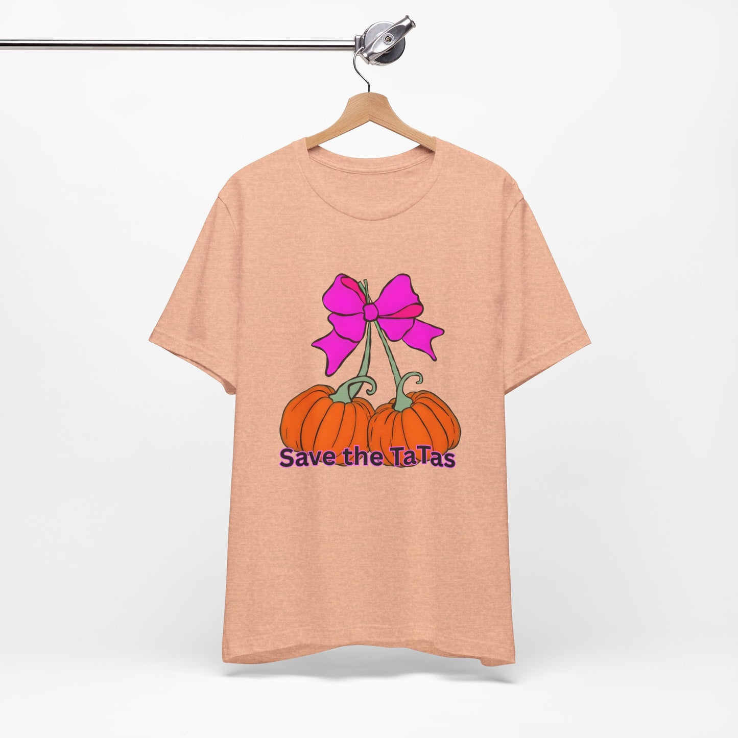 Save the TaTas Pumpkin Tee, Breast Cancer Awareness Shirt, Fall Festival Clothing, Gift for Her, Unisex Tee