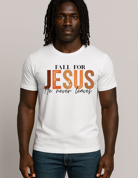 Fall for Jesus Unisex Cotton Tee | Casual Christian Shirt, Faith-based Gift, Religious Tee, Everyday Comfort Wear, Inspirational Apparel