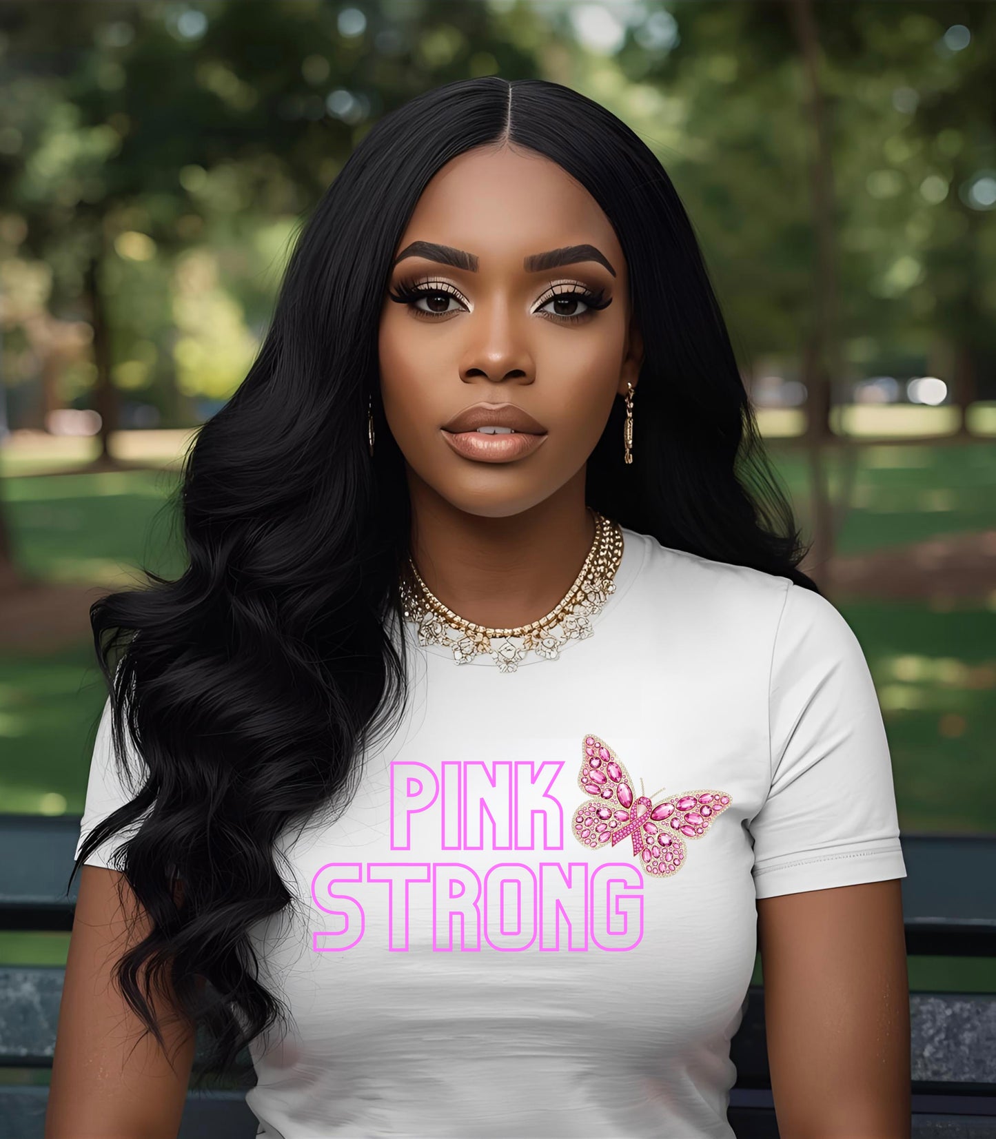 Pink Strong Butterfly Tee, Cotton Shirt, Empowerment Gift, Casual Wear, Spring Fashion, Butterfly Lovers