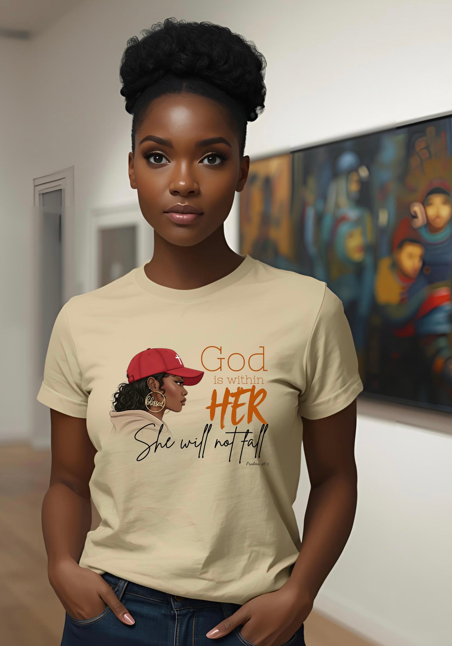 Religious Graphic T-Shirt - God is within her