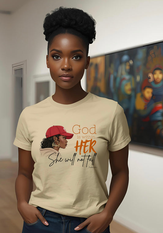 Religious Graphic T-Shirt - God is within her