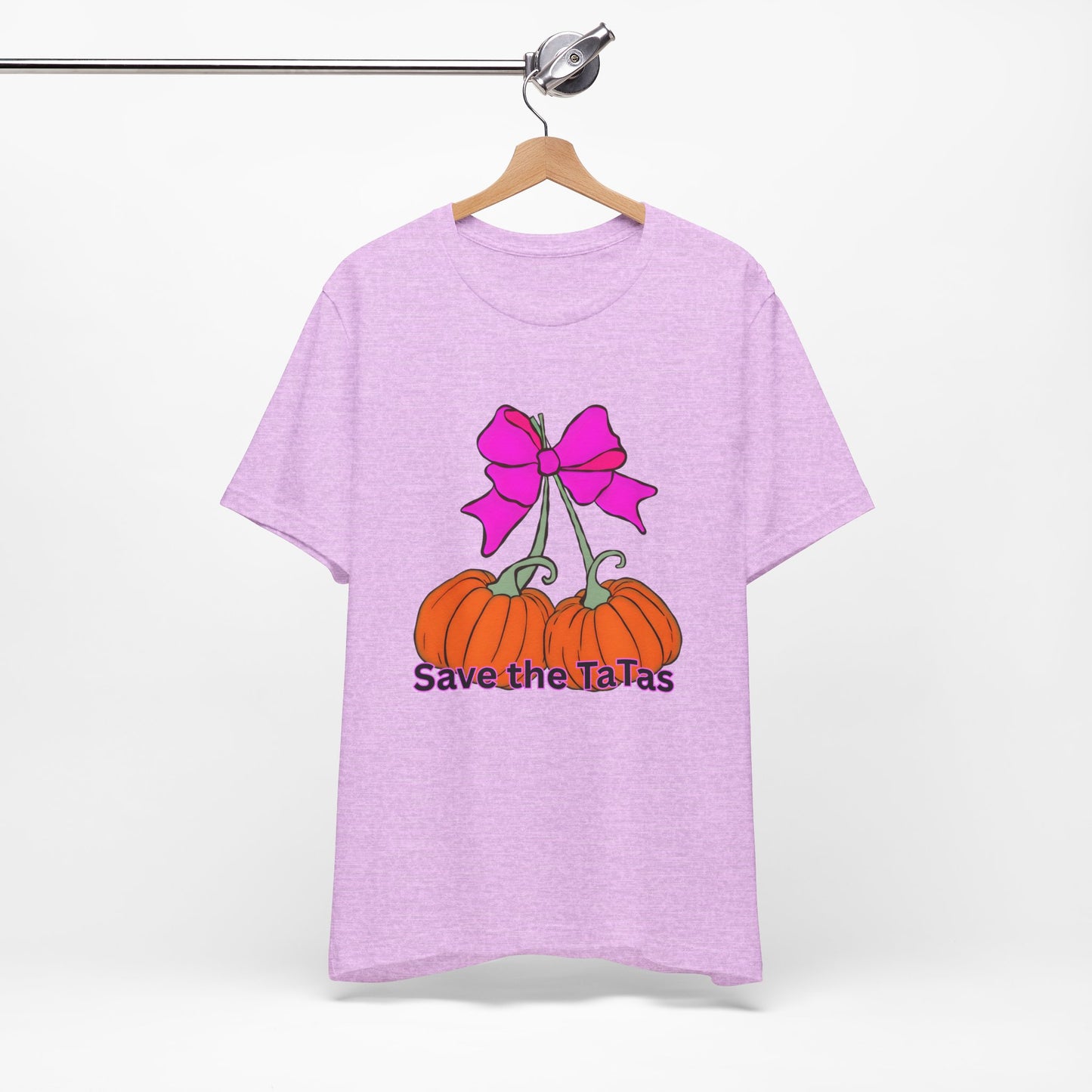 Save the TaTas Pumpkin Tee, Breast Cancer Awareness Shirt, Fall Festival Clothing, Gift for Her, Unisex Tee