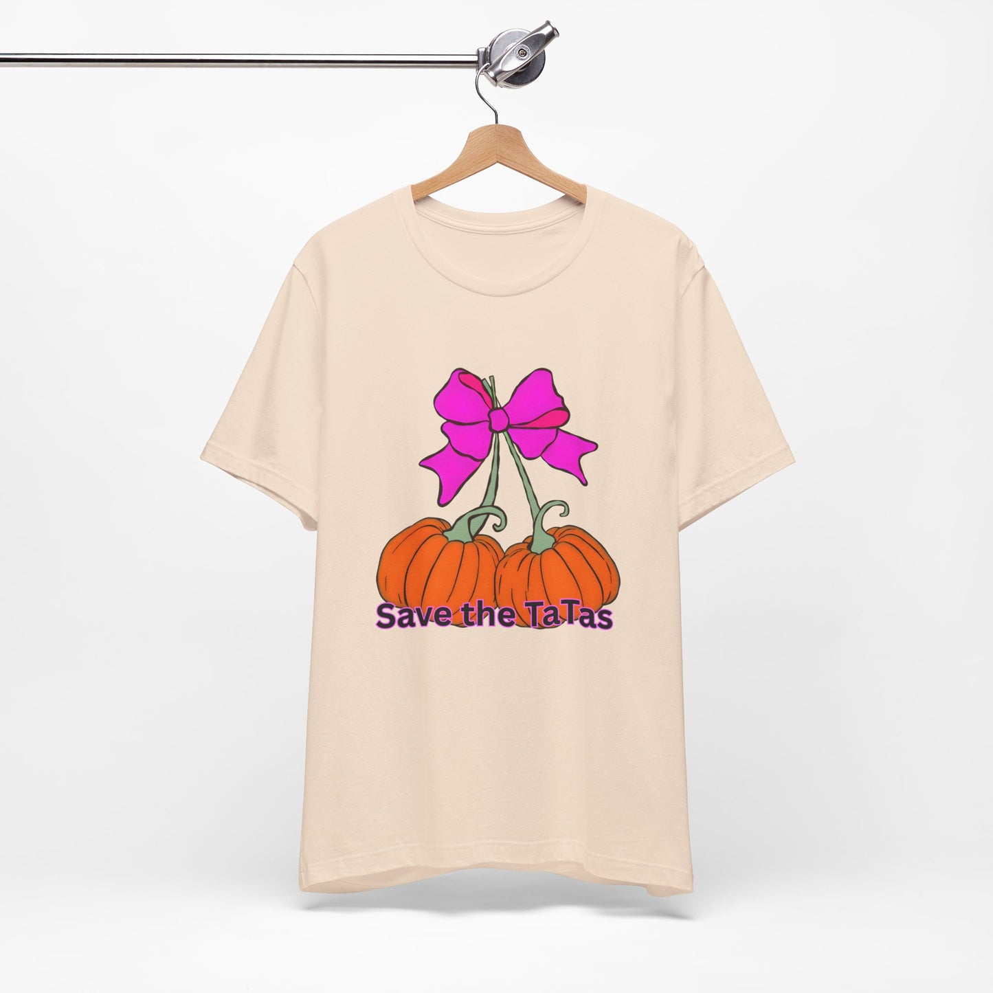 Save the TaTas Pumpkin Tee, Breast Cancer Awareness Shirt, Fall Festival Clothing, Gift for Her, Unisex Tee
