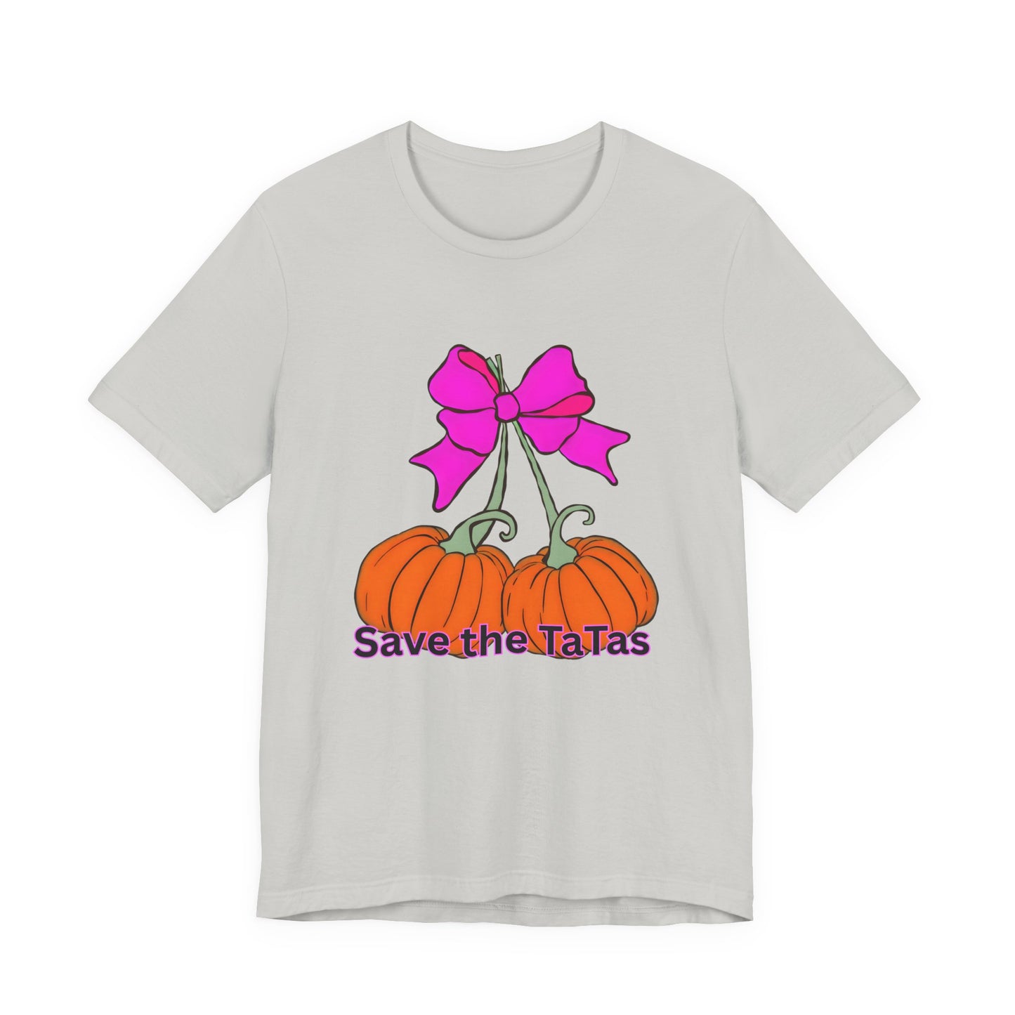 Save the TaTas Pumpkin Tee, Breast Cancer Awareness Shirt, Fall Festival Clothing, Gift for Her, Unisex Tee