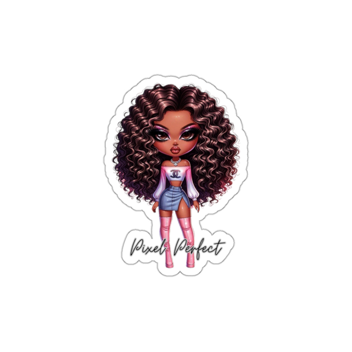 Trendy Bratz-Inspired Square Stickers, Cute Decor, Laptop Stickers, Fashion Accessories, Gift for Her, Unique Party Favors