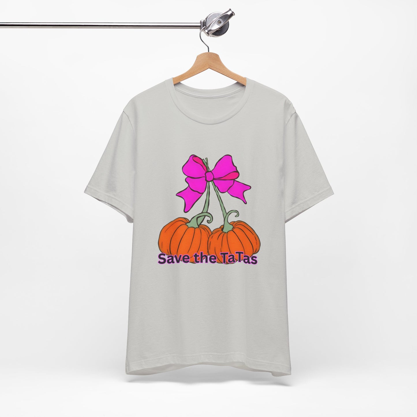 Save the TaTas Pumpkin Tee, Breast Cancer Awareness Shirt, Fall Festival Clothing, Gift for Her, Unisex Tee