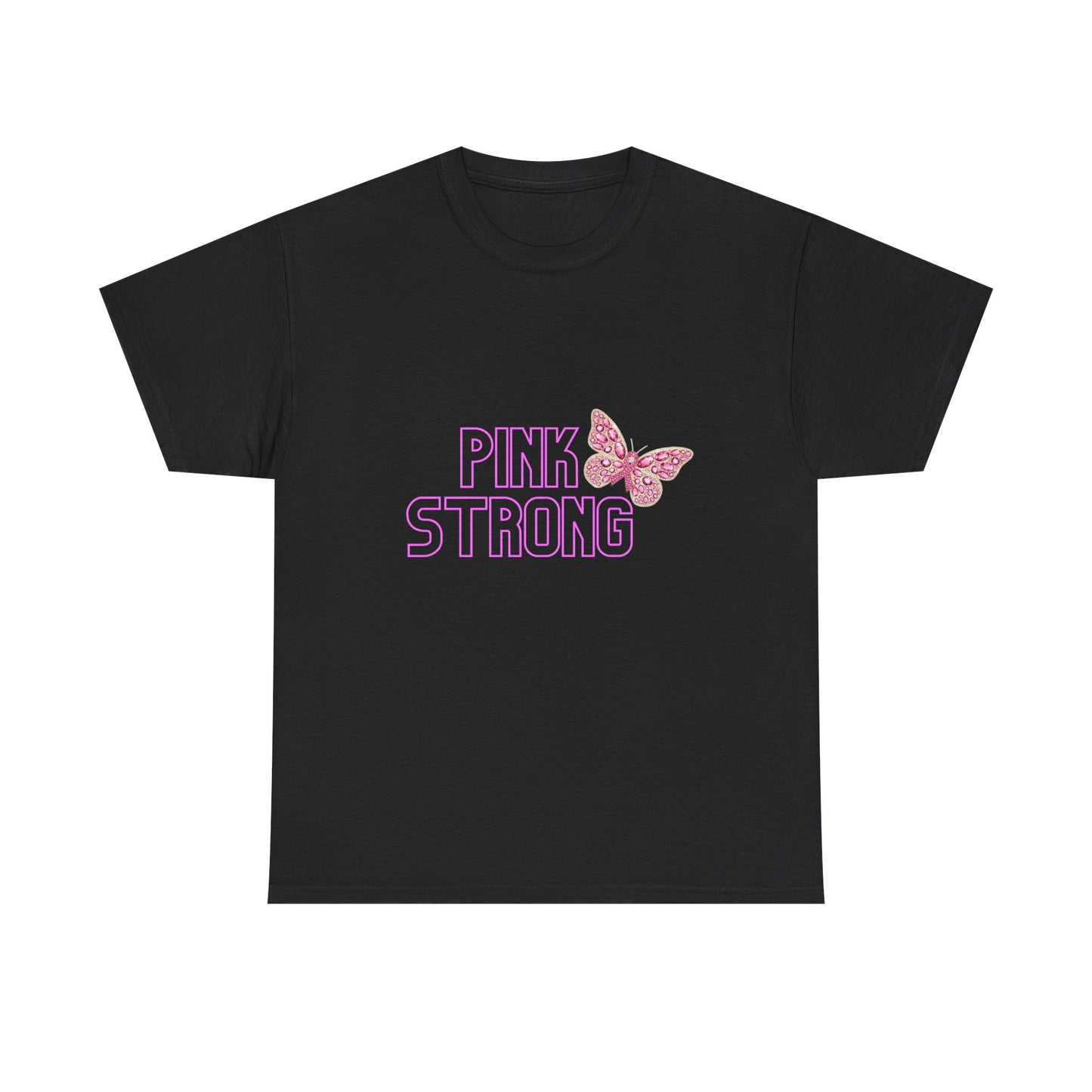 Pink Strong Butterfly Tee, Unisex Cotton Shirt, Empowerment Gift, Casual Wear, Spring Fashion, Butterfly Lovers