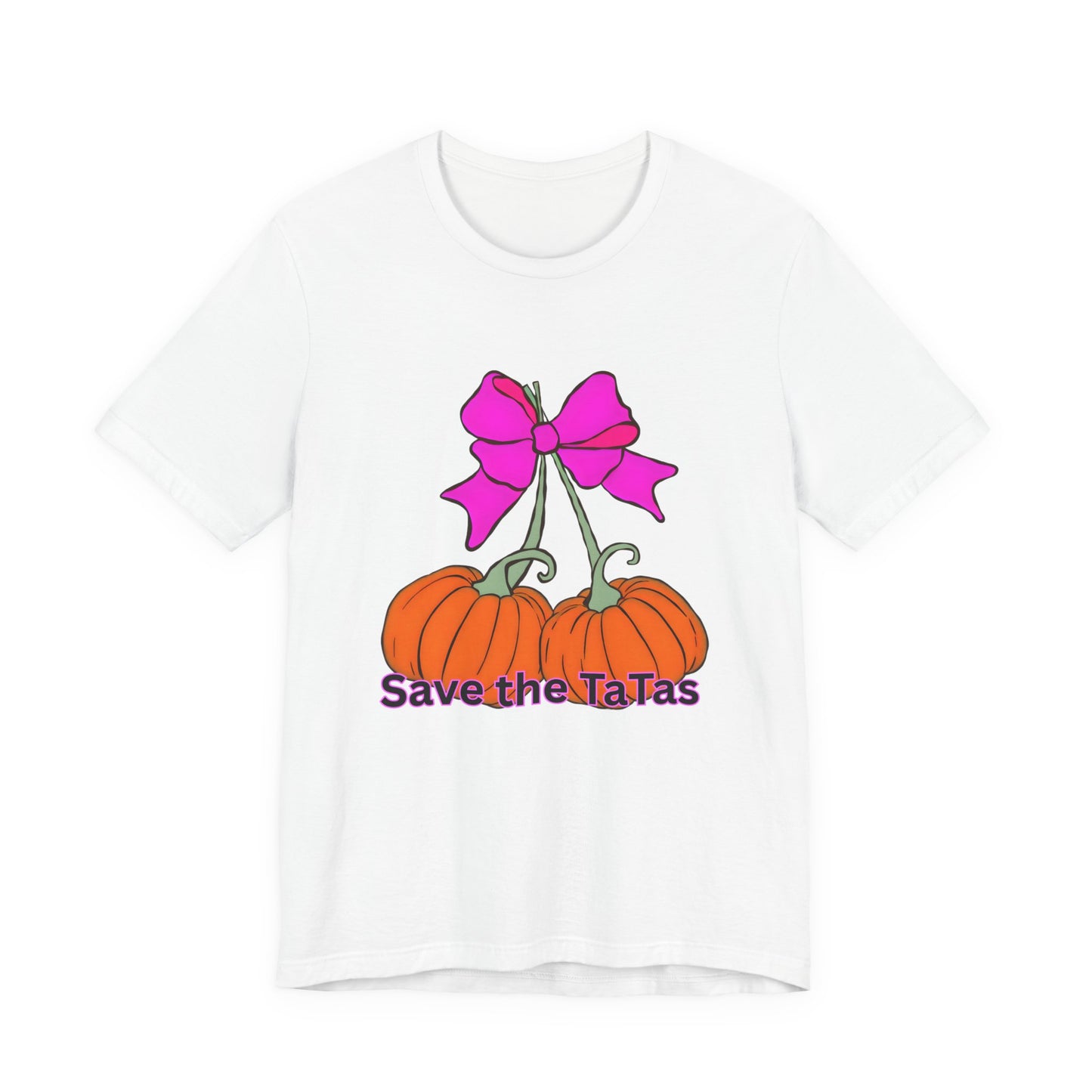 Save the TaTas Pumpkin Tee, Breast Cancer Awareness Shirt, Fall Festival Clothing, Gift for Her, Unisex Tee